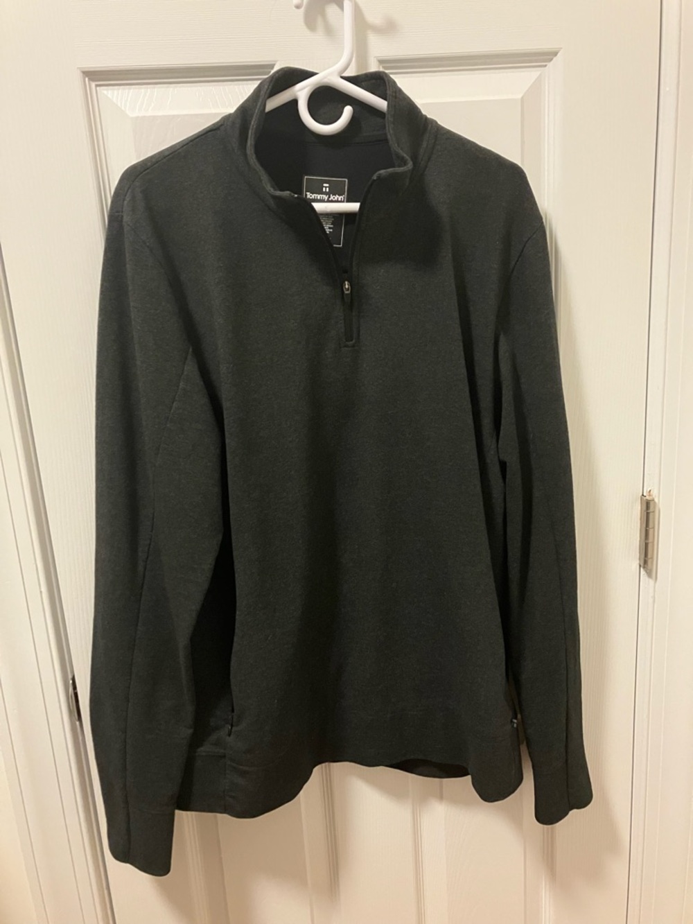 Tommy John Men's Dark Gray Half-Zip Sweater
